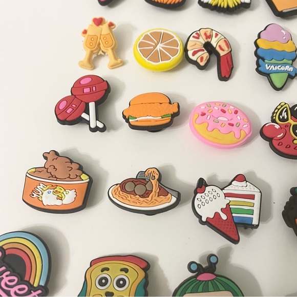 Croc Charms Lot of 34 Assorted Food Charms Donut Watermelon Burger - Picture 4 of 16